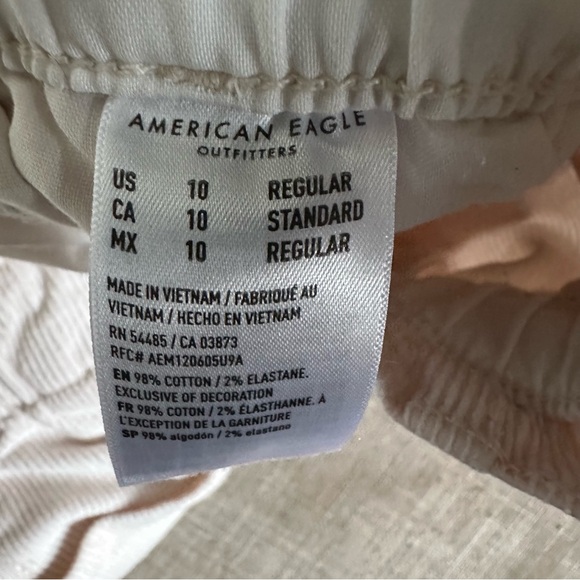 American Eagle Corduroy Paper Bag Barrel Pant Ivory Size 10 Super High-Waisted - Picture 8 of 9